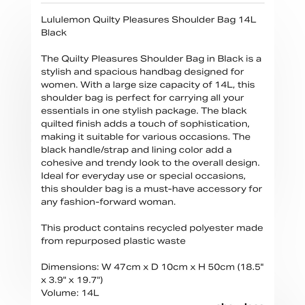 Lululemon quilty pleasures tote bag - Picture 2 of 2